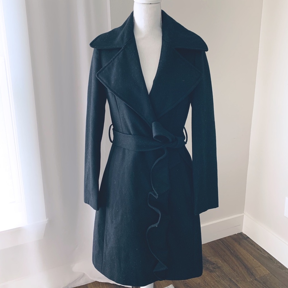 Wool black coat.